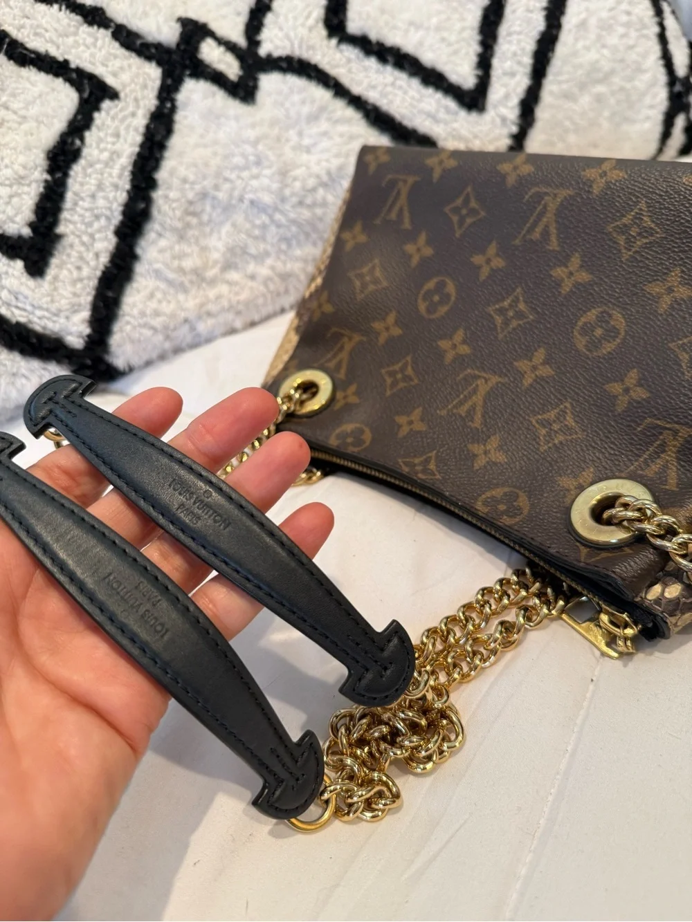 Louis Vuitton Monogram & Genuine Python Chain Shoulder Bag – Rare